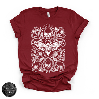 Skull Moth Tee | Gothic Death's Head Moth Graphic T-Shirt {WHITE DESIGN}