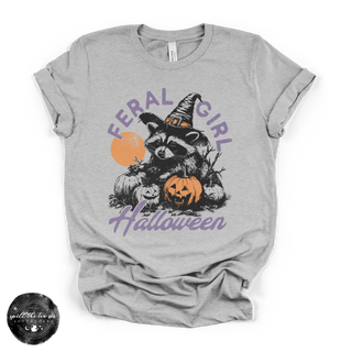 Feral Girl Halloween Tee | Funny Raccoon Graphic T-Shirt