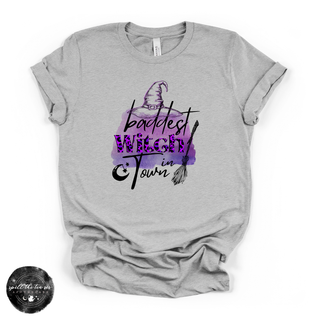 Baddest Witch in Town Tee | Funny Witchy Halloween Graphic T-Shirt