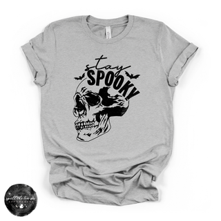 Stay Spooky Skull Tee | Gothic Floral Skull Graphic T-Shirt