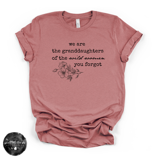 Granddaughters of the wild women graphic tee Bella Canvas shirt mauve