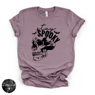 Stay Spooky Skull Tee | Gothic Floral Skull Graphic T-Shirt