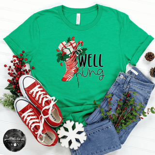 Well Hung Tee | Funny Christmas Stocking Graphic T-Shirt