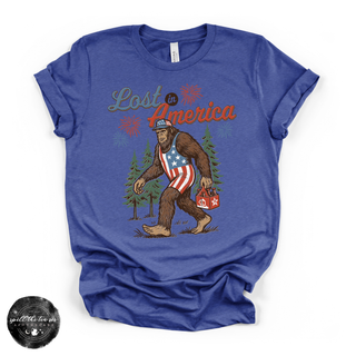 Bigfoot Lost in America Tee | Funny Sasquatch Road Trip Graphic T-Shirt