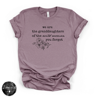 Granddaughters of the wild women graphic tee Bella Canvas shirt purple