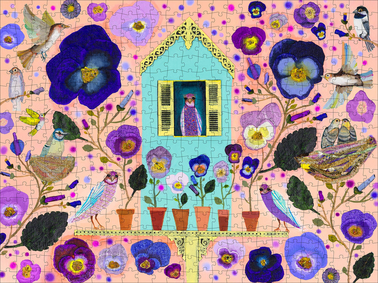 Purple Finches by Eli Halpin Puzzle