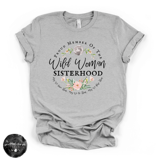 Wild woman sisterhood graphic tee Bella Canvas shirt grey