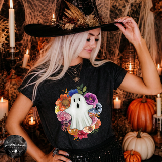 Floral Ghost Tee | Cute Botanical Halloween Ghost Graphic T-Shirt