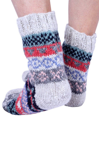 Classic Fairisle Sofa Socks Oatmeal: Oatmeal