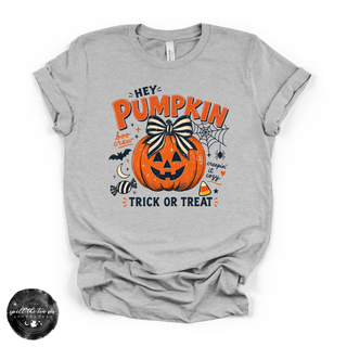 Hey Pumpkin, Trick or Treat? Tee | Cute Halloween Pumpkin Graphic T-Shirt