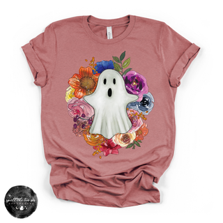 Floral Ghost Tee | Cute Botanical Halloween Ghost Graphic T-Shirt