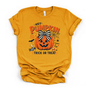 Hey Pumpkin, Trick or Treat? Tee | Cute Halloween Pumpkin Graphic T-Shirt