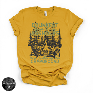 Drunkest Aholes in Camp Tee | Funny Camping Graphic T-Shirt