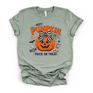 Hey Pumpkin, Trick or Treat? Tee | Cute Halloween Pumpkin Graphic T-Shirt