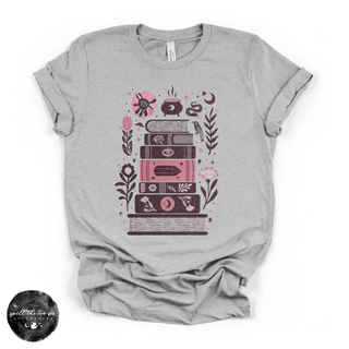 Witchy Book Stack Tee | Magical Book Lover Graphic T-Shirt