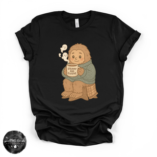 Steamy and elusive Bigfoot graphic tee Bella Canvas shirt black