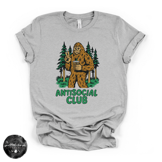 Antisocial Bigfoot graphic tee Bella Canvas shirt grey