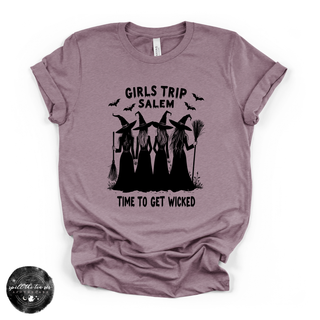 Girls Trip to Salem Tee | Witchy Travel Graphic T-Shirt {BLACK DESIGN}