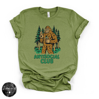 Antisocial Bigfoot graphic tee Bella Canvas shirt green