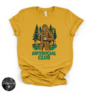 Antisocial Bigfoot graphic tee Bella Canvas shirt yellow