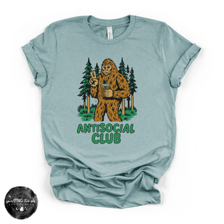 Antisocial Bigfoot graphic tee Bella Canvas shirt blue