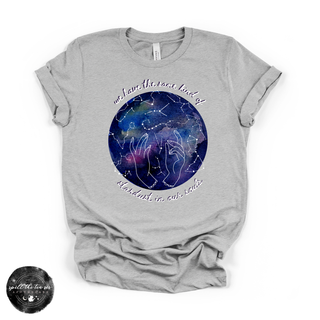 Stardust in our souls celestial graphic tee grey