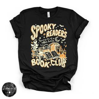 Spooky Readers Book Club Tee | Book Lover Halloween Graphic T-Shirt {WHITE DESIGN}