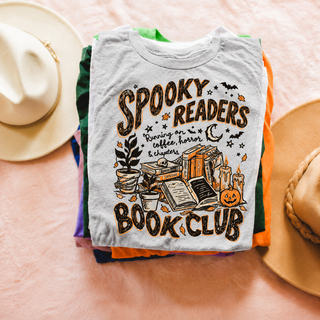 Spooky Readers Book Club Tee | Book Lover Halloween Graphic T-Shirt {BLACK DESIGN}