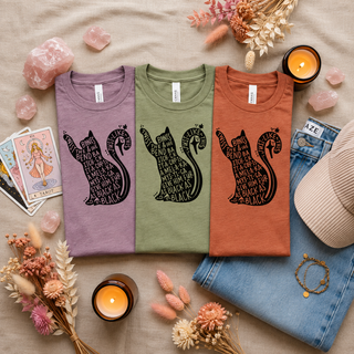 Black Cat Spell Hocus Pocus Tee | Witchy Halloween Cat Graphic T-Shirt