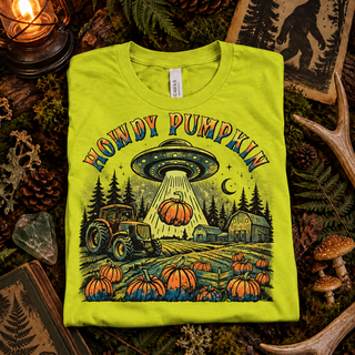 Howdy Pumpkin Alien Tee | Cute Western Halloween Alien Graphic T-Shirt