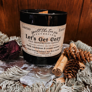 Let's Get Cozy Black Jar Candle - 9oz