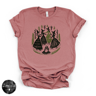 Four Dancing Witches Tee | Moonlit Coven Graphic T-Shirt