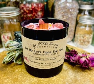 Let My Love Open The Door Love Heart Healing Intention Soy Wax  Candle - 9oz
