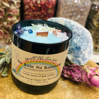 No Rain No Rainbow Grief Loss Healing Intention Soy Wax Candle - 9oz