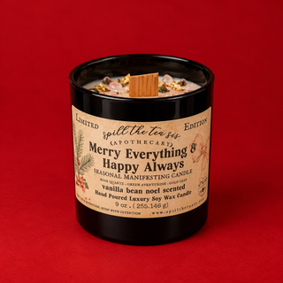 Merry Everything & Happy Always Candle | Vanilla Caramel Holiday Candle