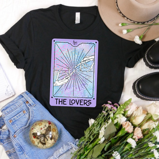 The Lovers Tarot Card Skeleton Hand - Black Bella Canvas T Shirt