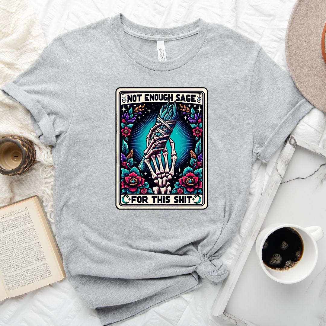 Not Enough Sage Tarot Card - Athletic Heather Bella Canvas T Shirt