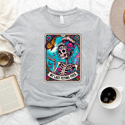 Last Flying F*ck Tarot Card - Athletic Heather Bella Canvas T Shirt