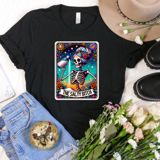 Salty B*tch Tarot Card - Black Bella Canvas T Shirt