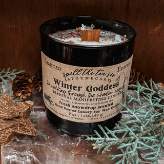 Winter Goddess Empowerment Shadow Work Intention Soy Wax Candle - 9oz