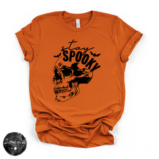 Stay Spooky Skull Tee | Gothic Floral Skull Graphic T-Shirt