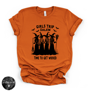 Girls Trip to Salem Tee | Witchy Travel Graphic T-Shirt {BLACK DESIGN}