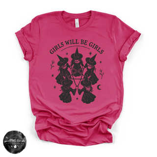 Girls Will Be Girls Witches Tee | Feminist Witch Graphic T-Shirt