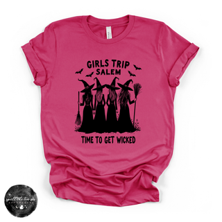 Girls Trip to Salem Tee | Witchy Travel Graphic T-Shirt {BLACK DESIGN}