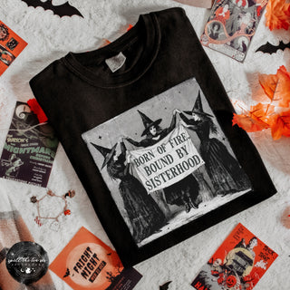 Born of Fire, Bound by Sisterhood Tee | Witchy Coven Graphic T-Shirt