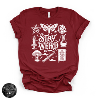 Stay Weird Tee | Alternative Graphic T-Shirt {WHITE DESIGN]