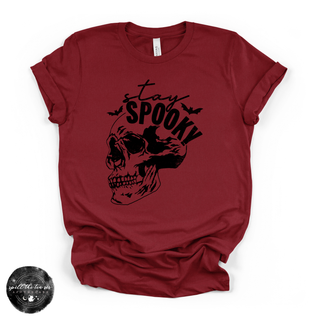 Stay Spooky Skull Tee | Gothic Floral Skull Graphic T-Shirt