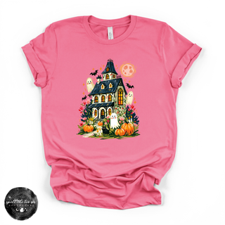Fun Halloween Haunted House Tee | Vintage Spooky House Graphic T-Shirt