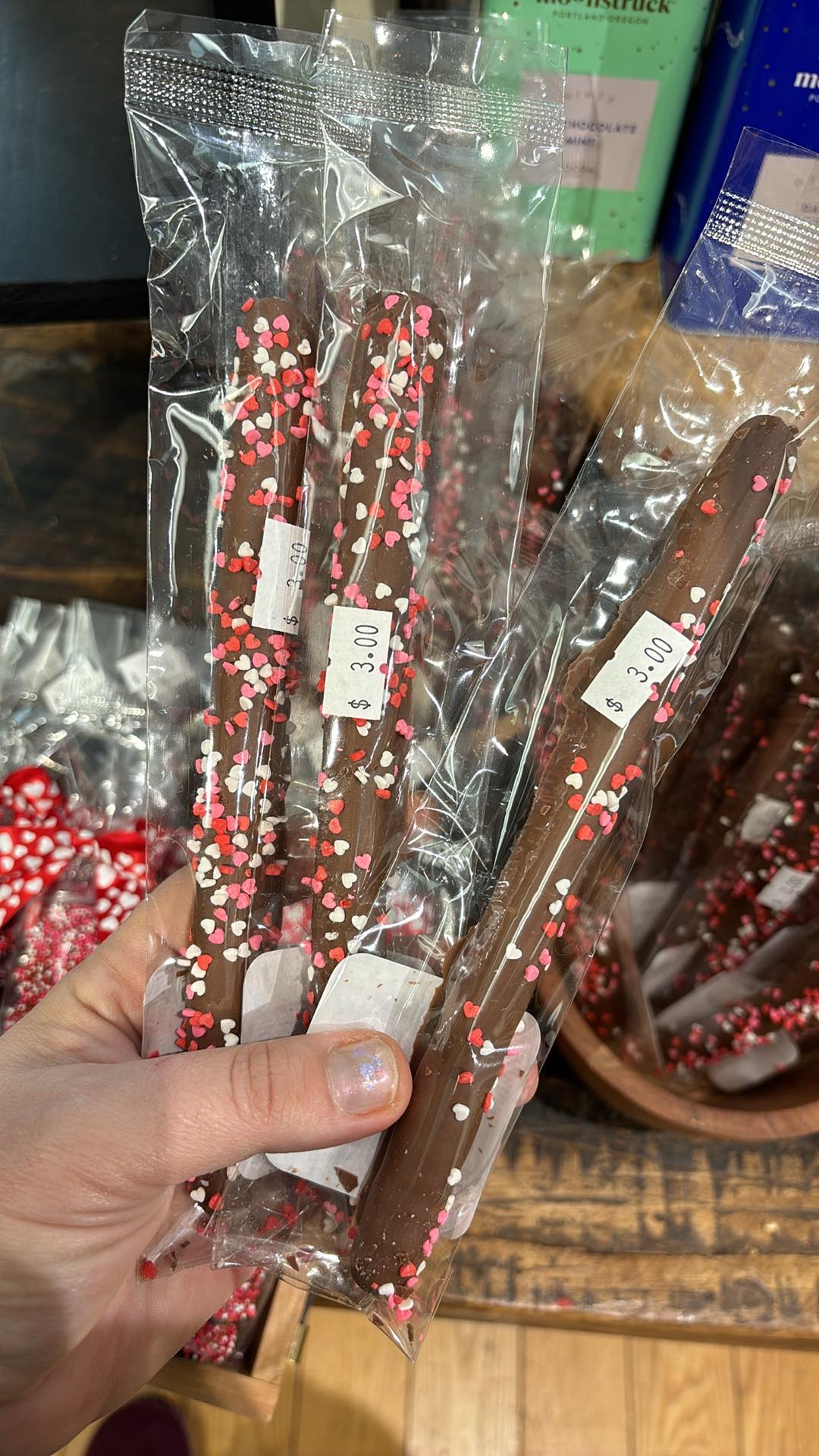 Chocolate Covered Pretzel Rods - Valentine's Day