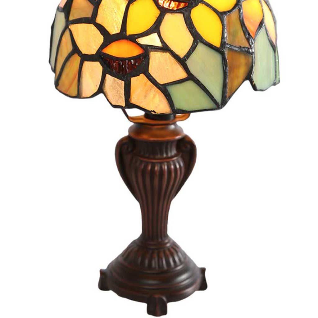11.50"H Nora Yellow & Green Sunflower Accent Lamp